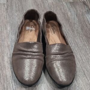 Clarks Women's Shimmering Taupe Flats